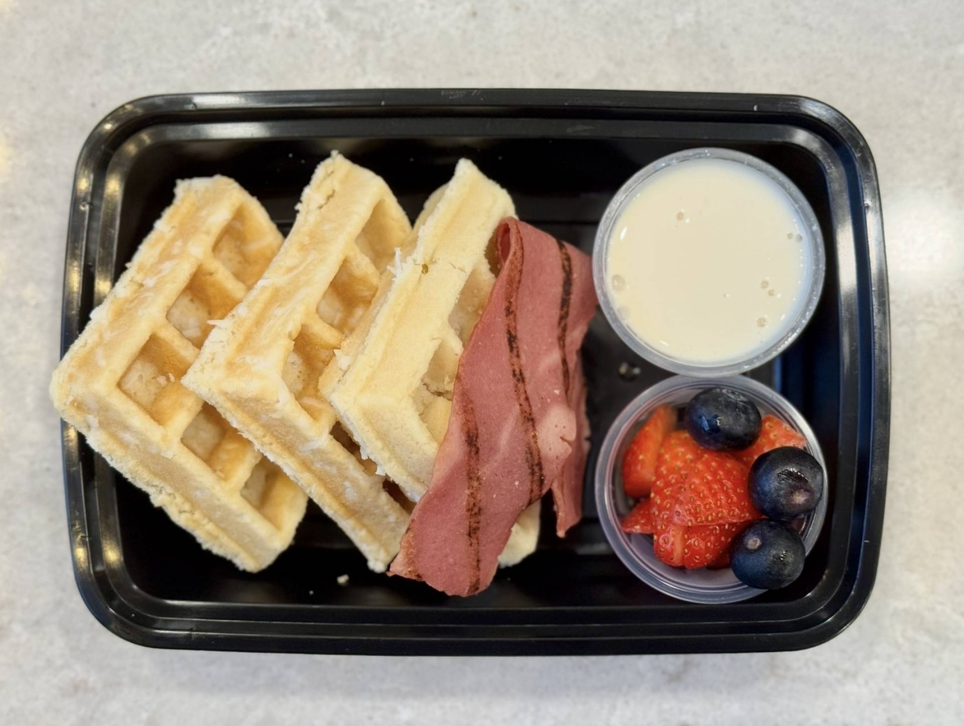 Pineapple Coconut Protein Waffles